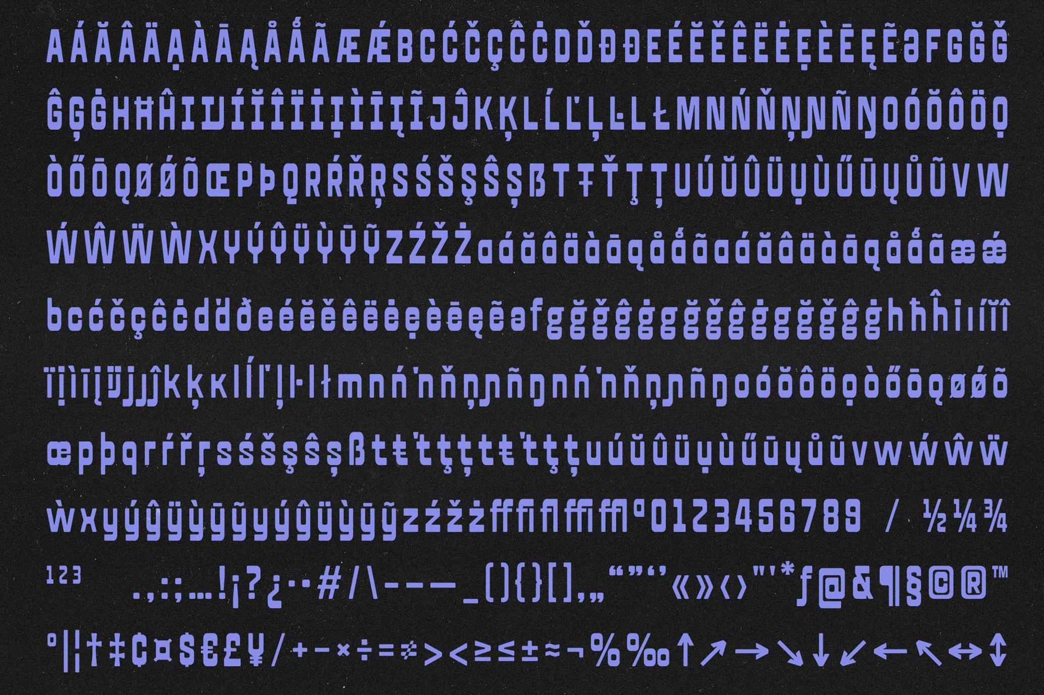 复古野兽派印刷野性粗标题排版无衬线英文字体FBS DOMS Versatile Display