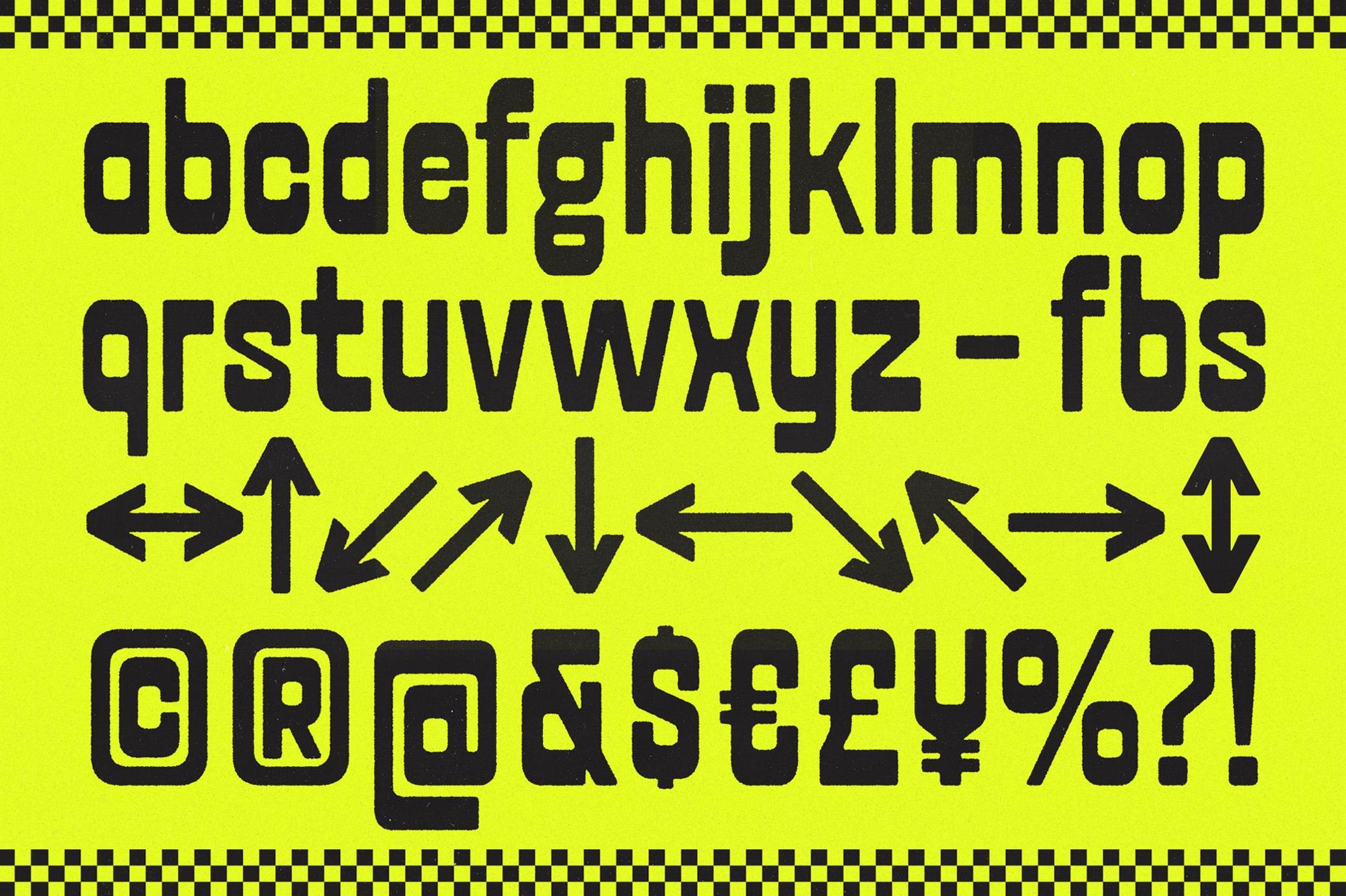复古野兽派印刷野性粗标题排版无衬线英文字体FBS DOMS Versatile Display