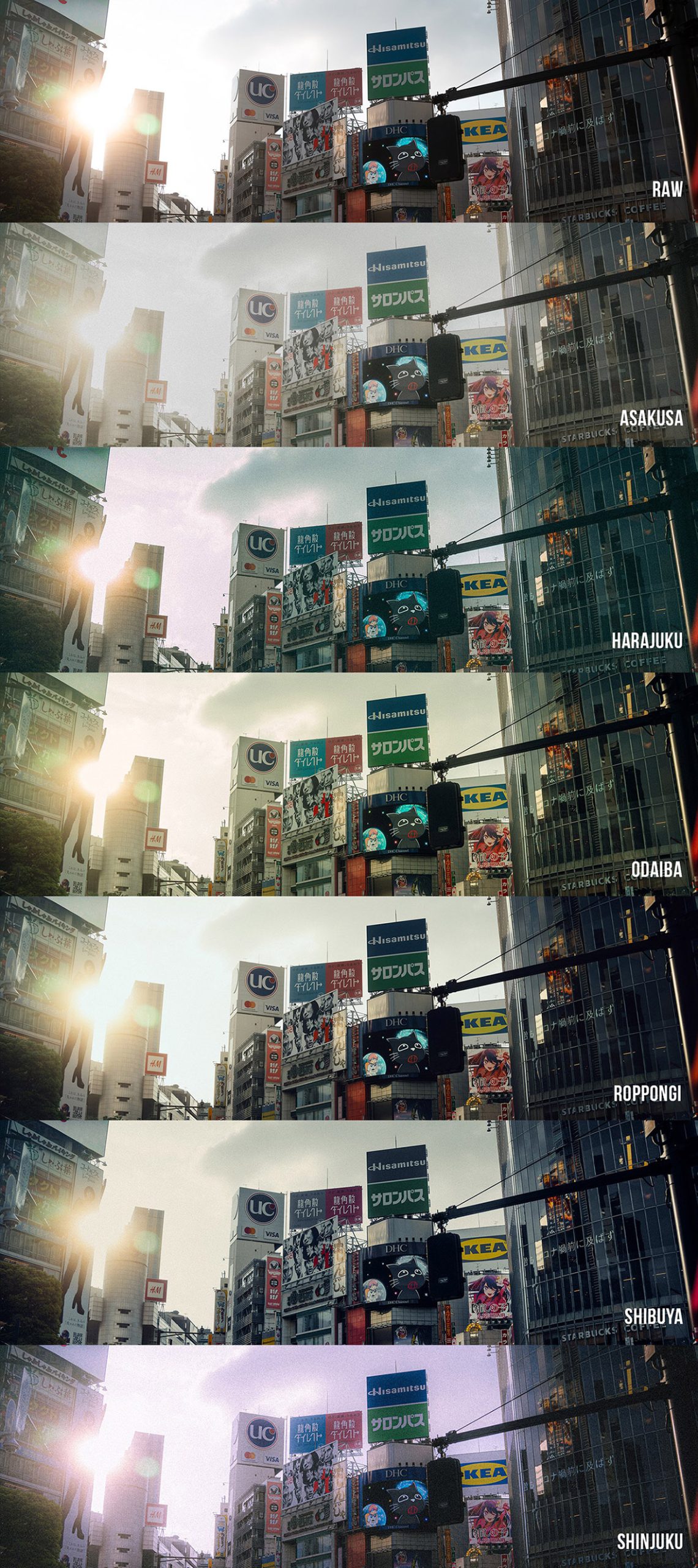 VG Studios Tokyo Dream 预设包(Lightroom) 8款复古色调城市人文扫街风景摄影调色LR预设