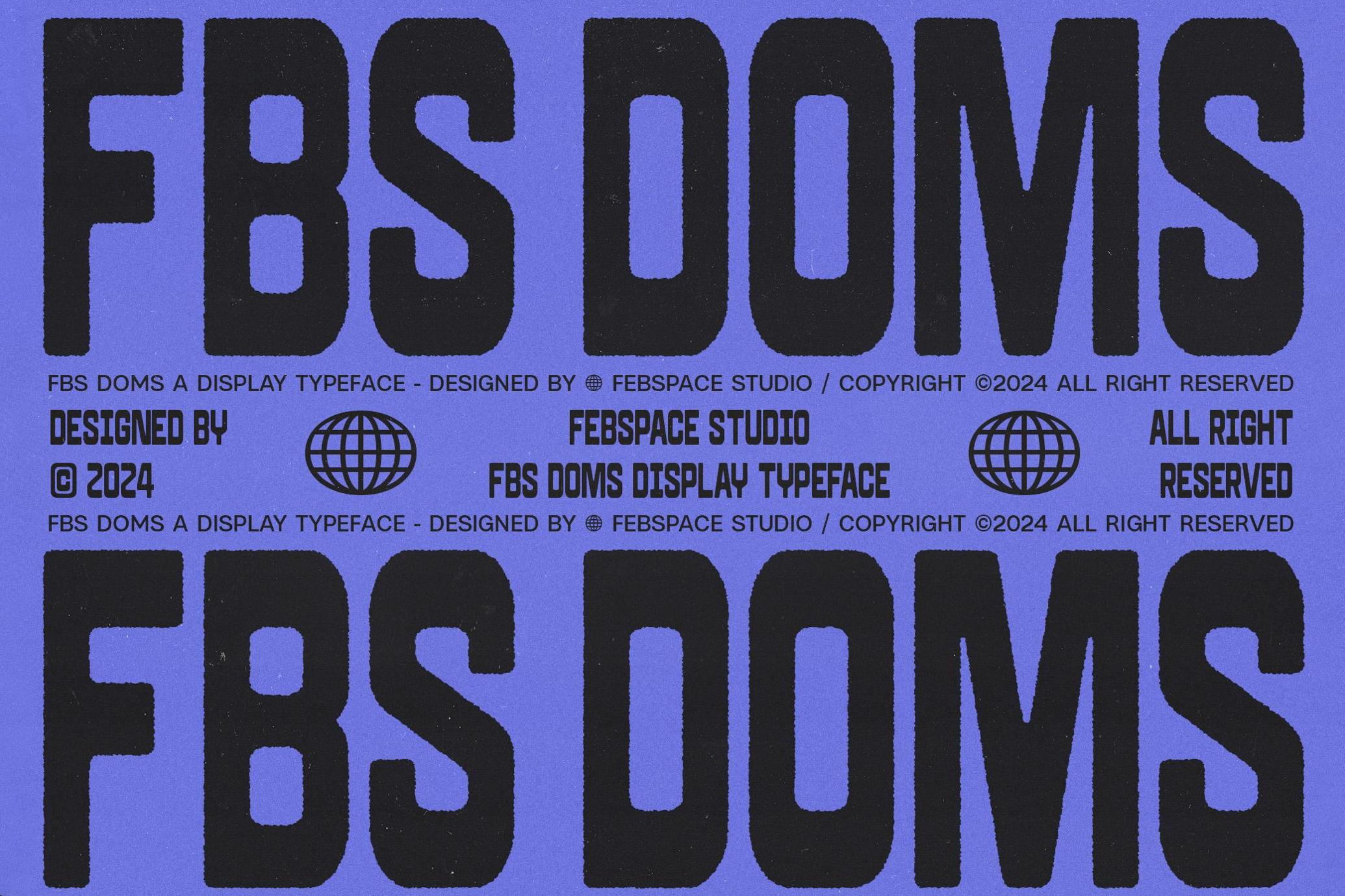 复古野兽派印刷野性粗标题排版无衬线英文字体FBS DOMS Versatile Display