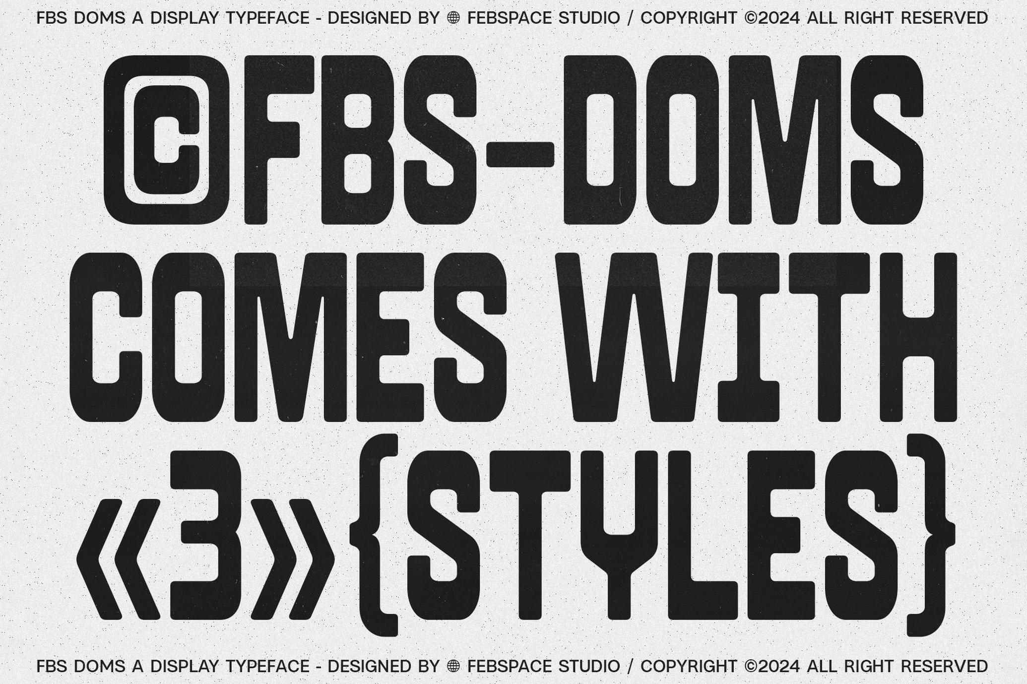 复古野兽派印刷野性粗标题排版无衬线英文字体FBS DOMS Versatile Display