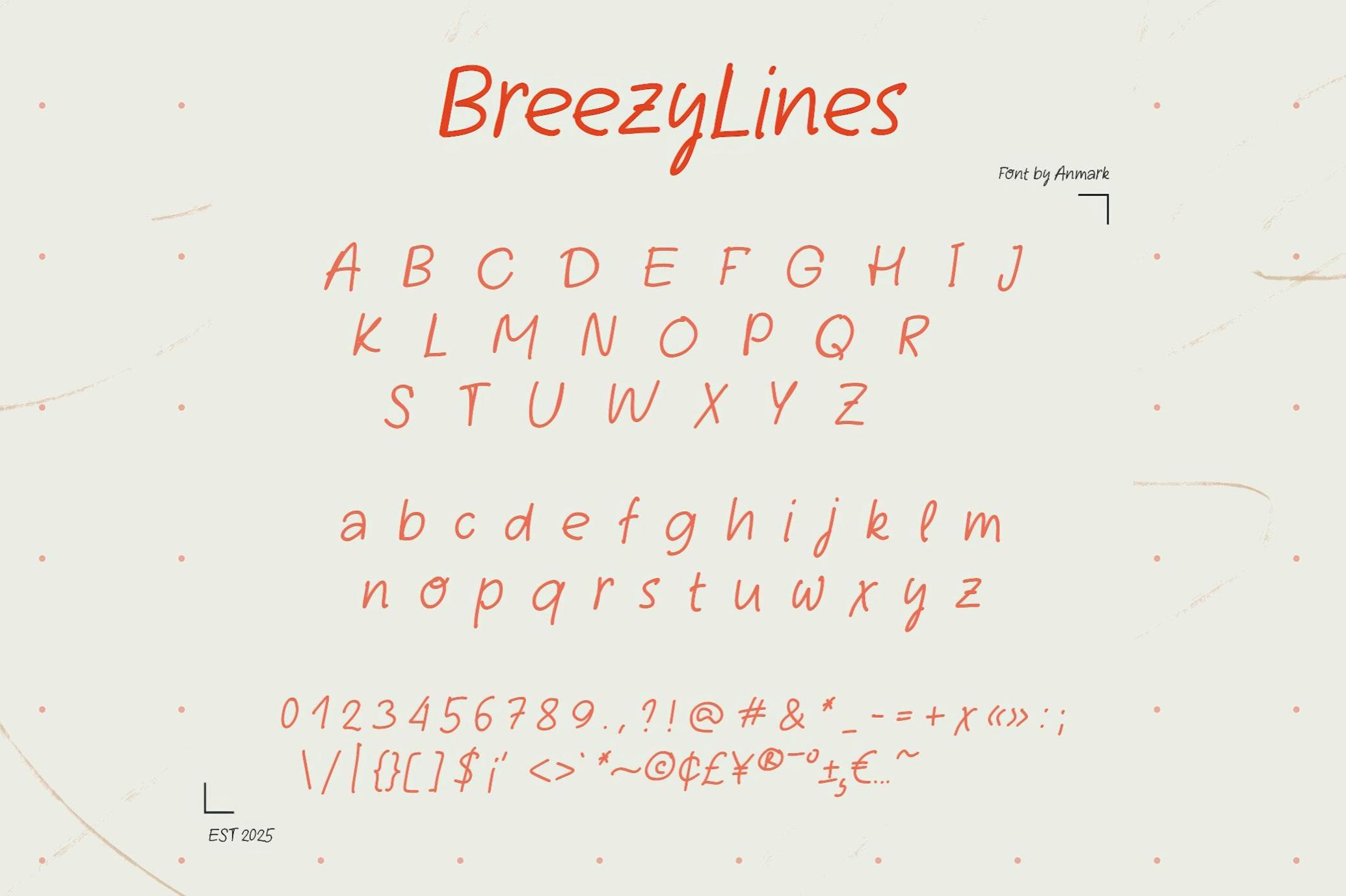 夏日阳光感手写英文字体Breezy Lines:打造俏皮活泼的海报标题设计
