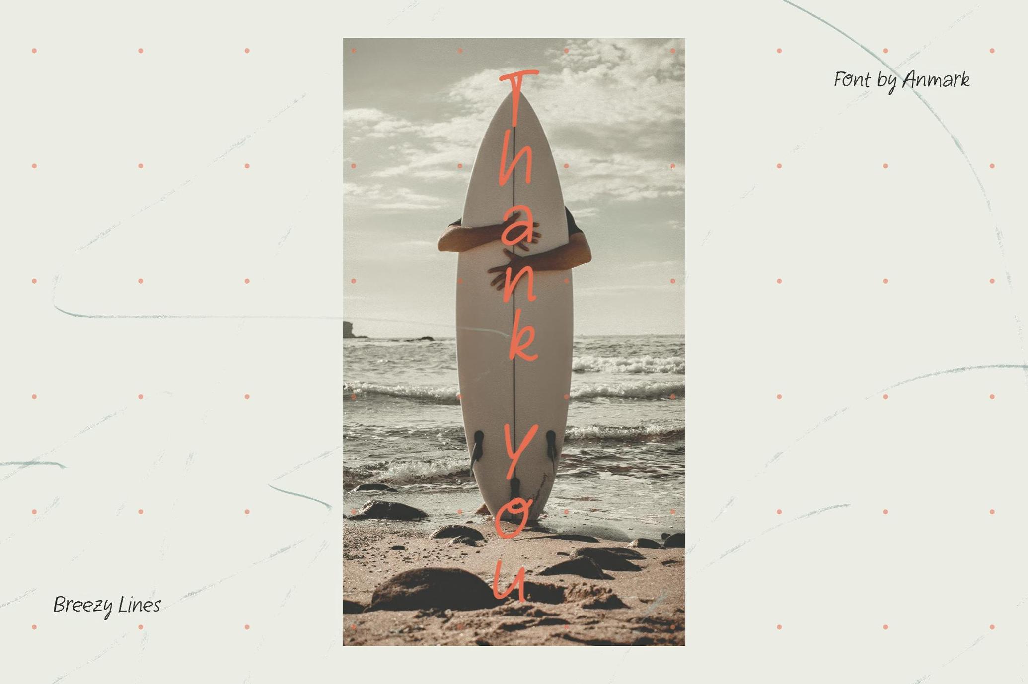 夏日阳光感手写英文字体Breezy Lines:打造俏皮活泼的海报标题设计