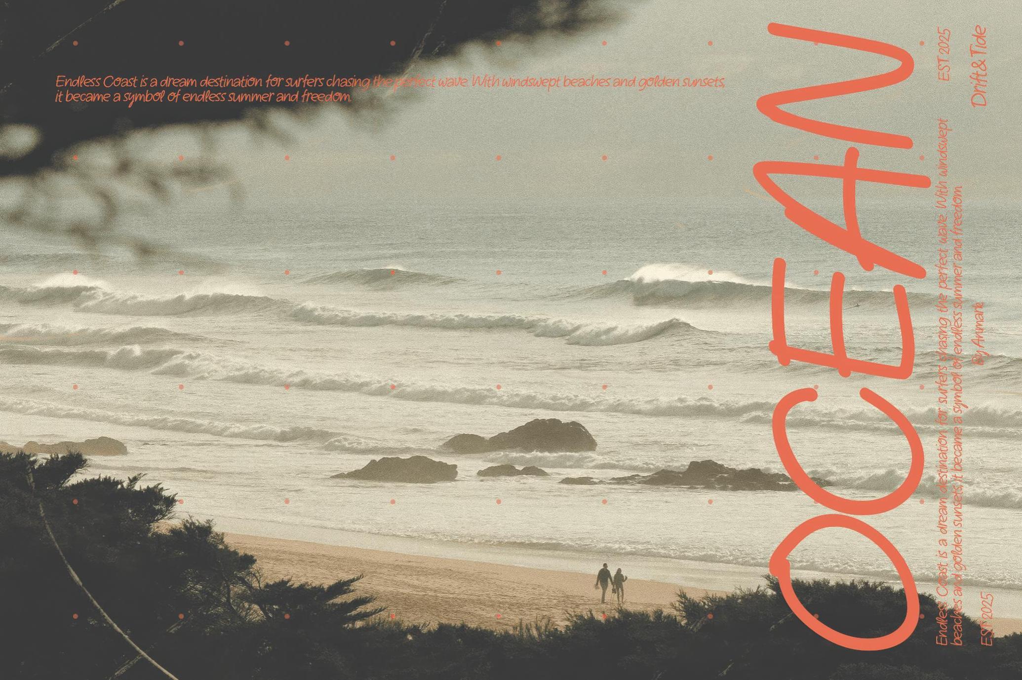 夏日阳光感手写英文字体Breezy Lines:打造俏皮活泼的海报标题设计