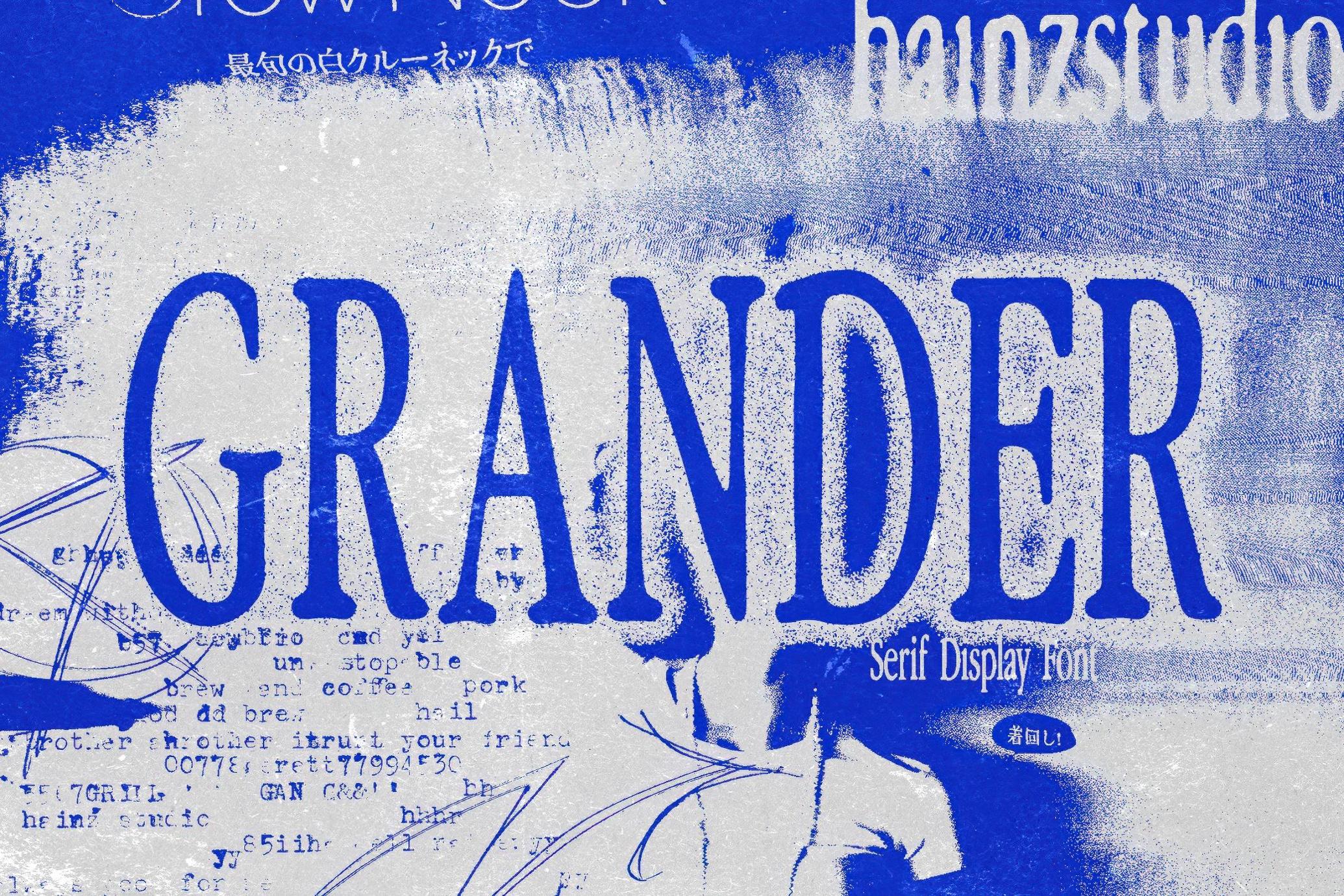 复古未来主义衬线字体 Grander：海报与杂志排版设计首选 Display Serif