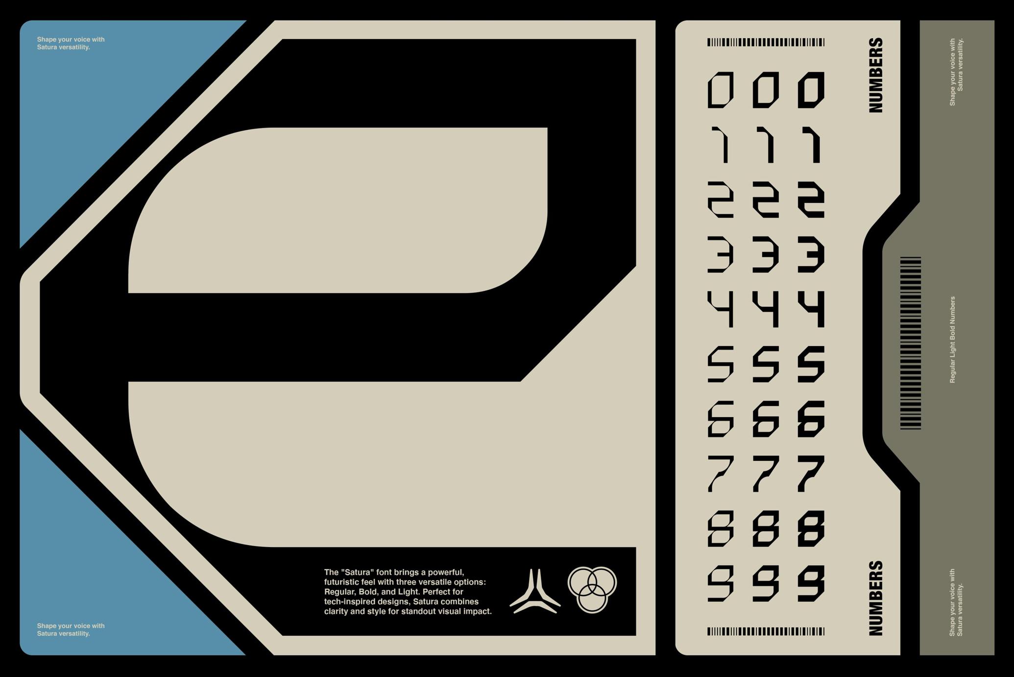 复古科幻未来感无衬线字体 Satura Display 工业风现代设计英文字体下载