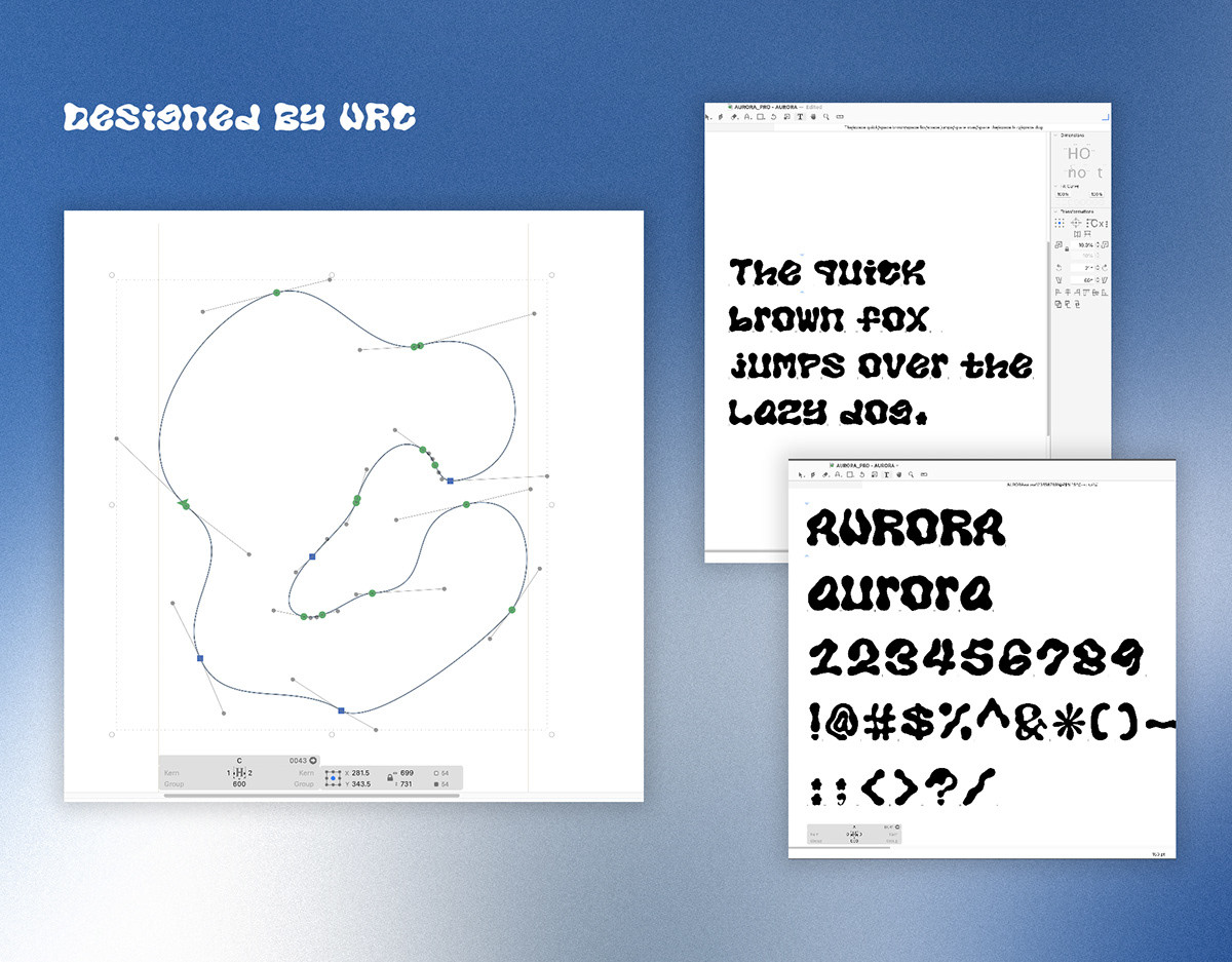Y2K时尚美学流畅变形字体Aurora Lights:千禧复古极光艺术海报设计必备