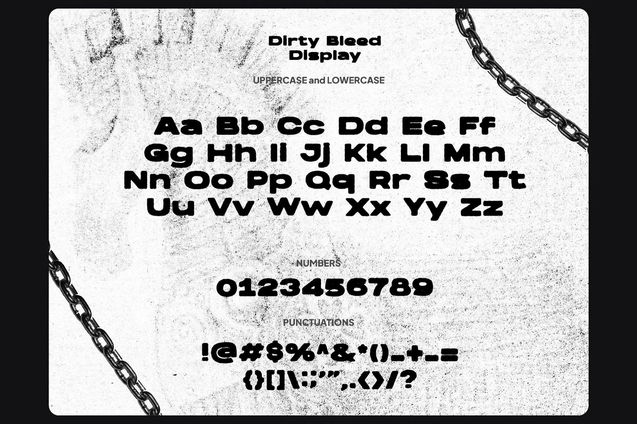 Dirty Bleed英文无衬线字体:复古潮流粗潮流印刷与时尚猩效果设计