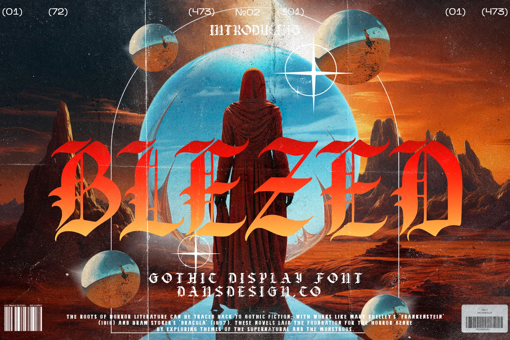 复古潮流哥特式英文装饰字体BLEZED:海报设计与纹身标识的艺术美学指南