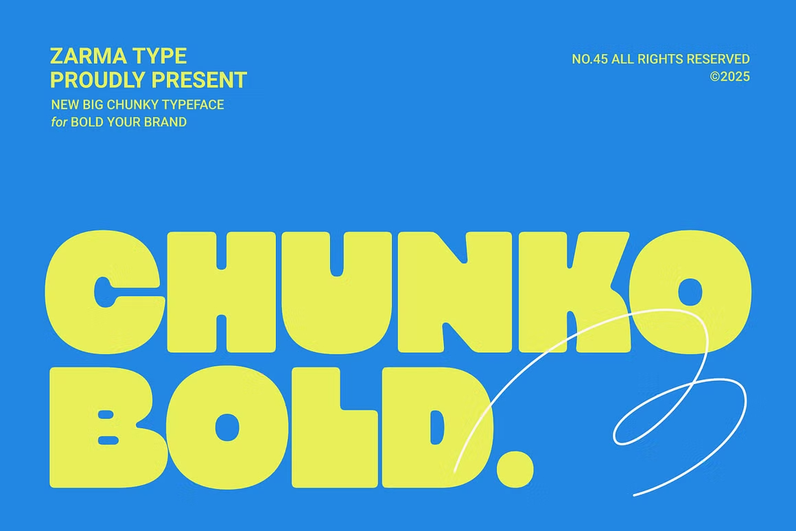 Chunko Bold圆润无衬线粗体字体下载-极简品牌海报与艺术贴纸设计专用英文字体