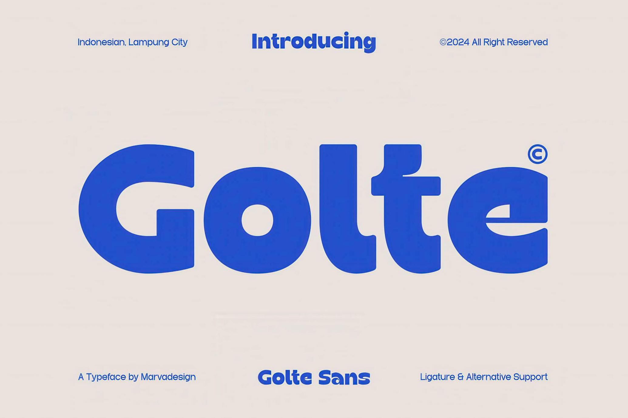 Golte Font:70年代复古粗犷无衬线英文字体,创意产品包装与海报排版设计利器